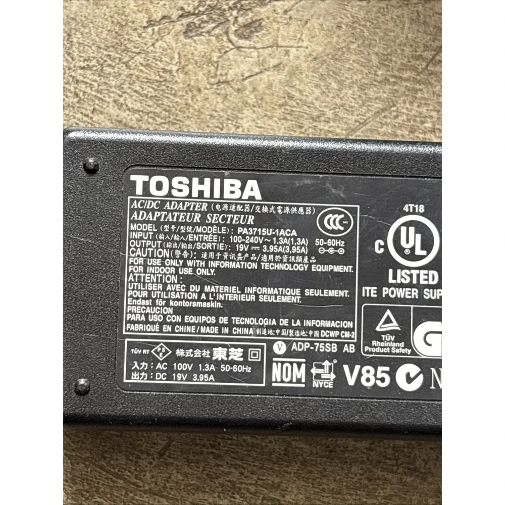 Genuine Toshiba AC Adapter Charger for Satellite L505D-S5996 L505D-LS5003 Laptop